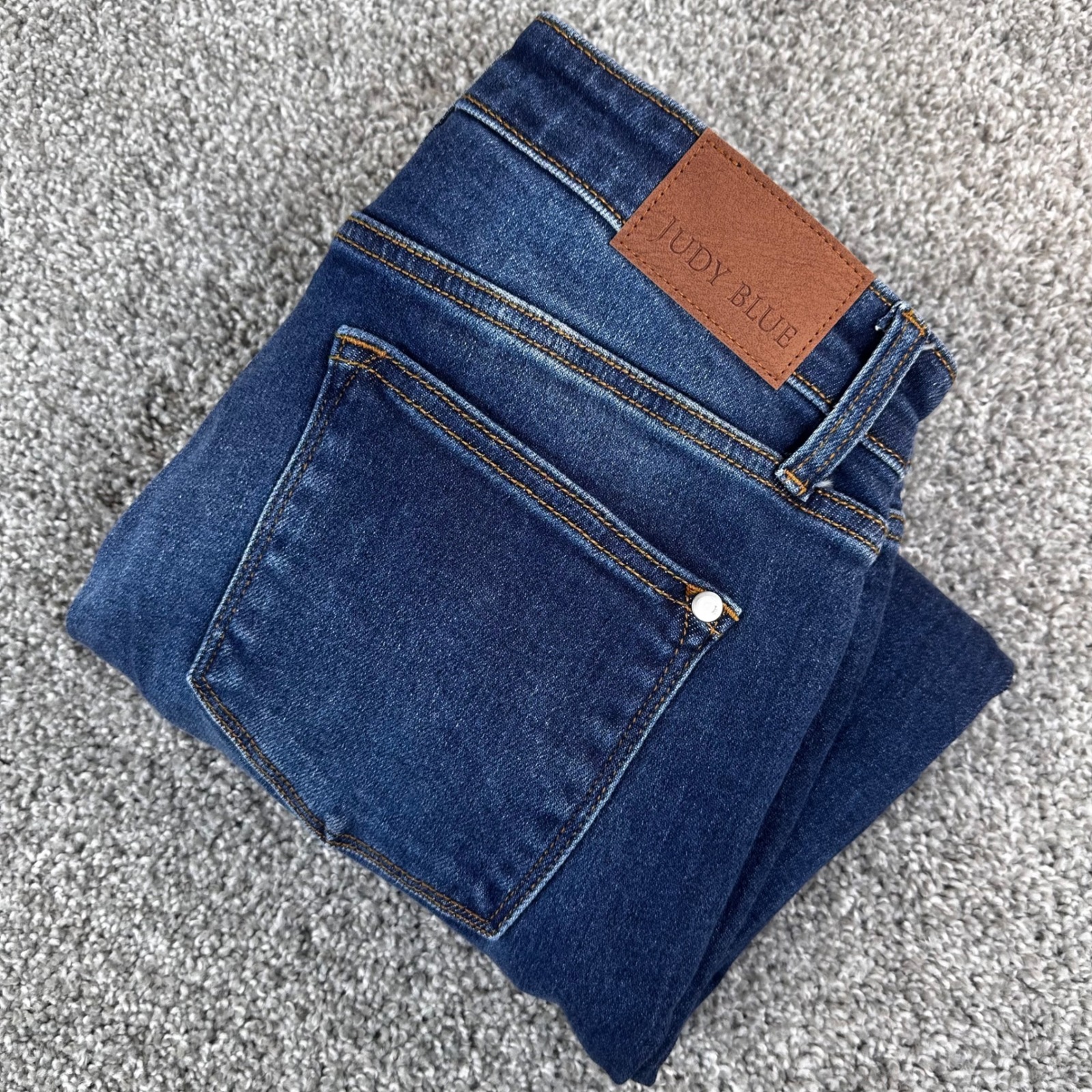 Judy Blue Straight Fit Jeans Women 7/28 Dark Wash Mid Rise Stretch Modern New